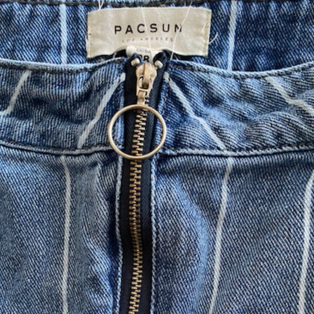 PacSun Striped Denim Skirt with Front Zipper - Picture 5 of 8